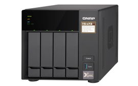 QNAP TS-473-4G - Servidor NAS - 4 compartimentos - SATA 6Gb/s - RAID 0, 1, 5, 6, 10, JBOD, 5 Hot Spare, intercambio en caliente 6, 10 repuesto rápido - RAM 4 GB - Gigabit Ethernet - iSCSI soporta