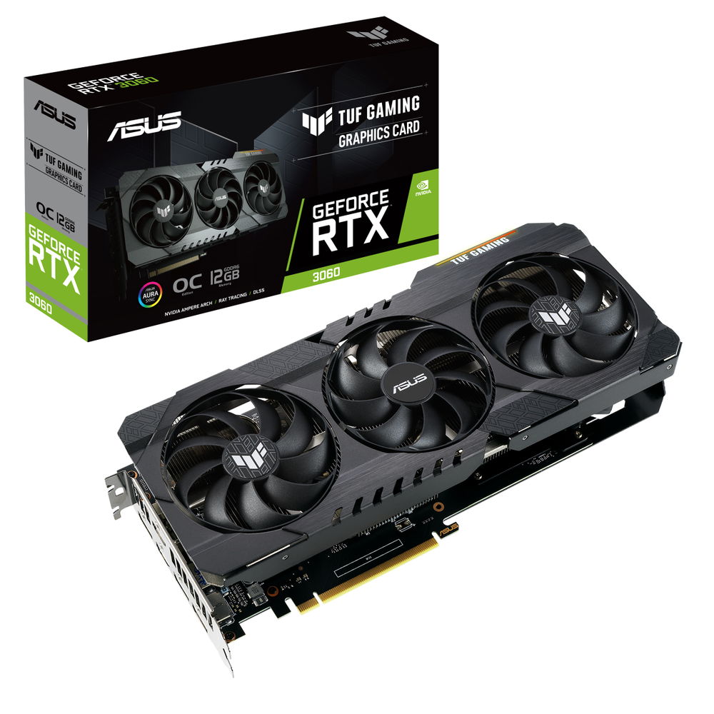 ASUS - PCI Express 4.0 - NVIDIA - NVIDIA GeForce RTX 3060 - 12 GB - DisplayPort / HDMI - TUF-RTX3060-O12G-GAM ASUS - PCI Express 4.0 - NVIDIA - NVIDIA GeForce RTX 3060 - 12 GB - DisplayPort / HDMI - TUF-RTX3060-O12G-GAM