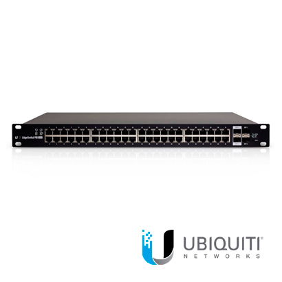 SWITCH UBIQUITI EDGEMAX  ES-48-500W  ADMINISTRABLE-L2 L3 48 PUERTOS POE ACTIVO PASIVO  RJ45 10 100 1000 MBPS + 2 PUERTOS SFP 1000 MBPS + 2 PUERTOS SFP(+) 10 Gbps + 1 PUERTO RJ45 SERIAL BUDGET 500WATTS