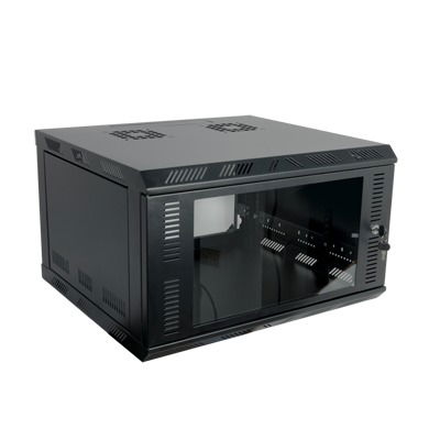 Gabinete para Montaje en Pared, Puerta de Cristal Templado, Cuerpo Fijo con Rack 19 Gabinete para Montaje en Pared, Puerta de Cristal Templado, Cuerpo Fijo con Rack 19