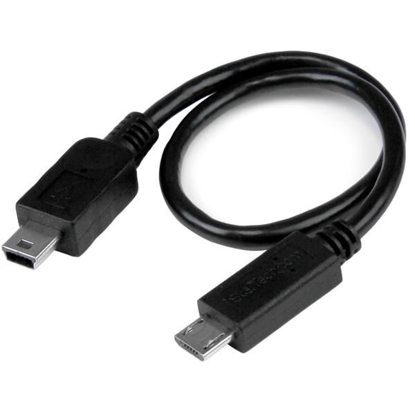 StarTech.com Cable USB OTG de 20cm - Cable Adaptador Micro USB a Mini USB - Macho a Macho StarTech.com Cable USB OTG de 20cm - Cable Adaptador Micro USB a Mini USB - Macho a Macho