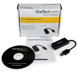 StarTech.com Adaptador Tarjeta de Red Externa NIC USB 3.0 a 1 Puerto Gigabit Ethernet 1Gbps RJ45 USBA Negro