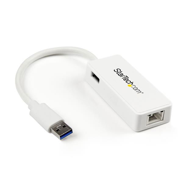 StarTech.com Adaptador Tarjeta de Red NIC Externa USB 3.0 de 1 Puerto Gigabit Ethernet RJ45 y Puerto USB - Blanco StarTech.com Adaptador Tarjeta de Red NIC Externa USB 3.0 de 1 Puerto Gigabit Ethernet RJ45 y Puerto USB - Blanco
