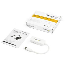 StarTech.com Adaptador Tarjeta de Red NIC Externa USB 3.0 de 1 Puerto Gigabit Ethernet RJ45 y Puerto USB - Blanco StarTech.com Adaptador Tarjeta de Red NIC Externa USB 3.0 de 1 Puerto Gigabit Ethernet RJ45 y Puerto USB - Blanco