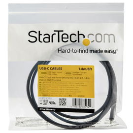 StarTech.com Cable de 1,8m USB-C a USB-C con capacidad para Entrega de Alimentación de 5A - USB TipoC - Cable de Carga USBC - USB 3.0 StarTech.com Cable de 1,8m USB-C a USB-C con capacidad para Entrega de Alimentación de 5A - USB TipoC - Cable de Carga USBC - USB 3.0