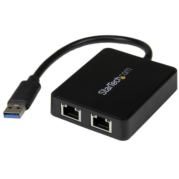 StarTech.com Adaptador Tarjeta de Red NIC Externa USB 3.0 2 Puertos Gigabit Ethernet RJ45 y Puerto USB StarTech.com Adaptador Tarjeta de Red NIC Externa USB 3.0 2 Puertos Gigabit Ethernet RJ45 y Puerto USB