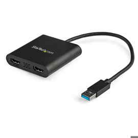StarTech.com USB 3.0 to Dual HDMI Adapter, 1x 4K 30Hz & 1x 1080p, External Video & Graphics Card, USB Type-A to HDMI Dual Monitor Display Adapter Dongle, Supports Windows Only, Black - USB to Dual HDMI Adapter (USB32HD2) - Cable adaptador - Conforme 