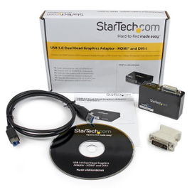 StarTech.com Adaptador de Vídeo Externo USB 3.0 a HDMI y DVI - Tarjeta Gráfica Externa Cable Dual Head - 2048x1152