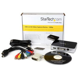 StarTech.com Capturadora de Vídeo USB 3.0 a HDMI, DVI, VGA y Vídeo por Componentes - Grabador de Vídeo HD 1080p 60fps