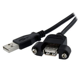 StarTech.com Cable Alargador de 30cm USB 2.0 para Montar Empotrar en Panel - Extensor Macho a Hembra USB A - Negro StarTech.com Cable Alargador de 30cm USB 2.0 para Montar Empotrar en Panel - Extensor Macho a Hembra USB A - Negro