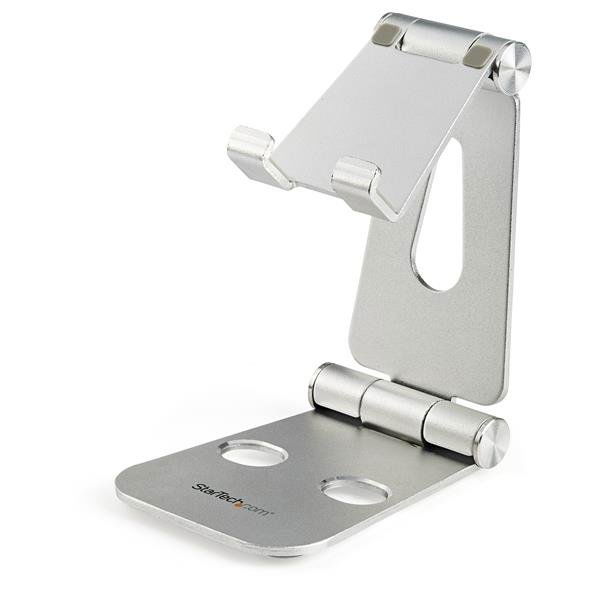 StarTech.com Base para Móvil y Tablet - Aluminio - Plegable - Soporte Ajustable para Tablet - Soporte Multidispositivo