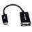 StarTech.com Cable Adaptador de 12cm Micro USB Macho a USB A Hembra OTG para Tablets Smartphones - Negro