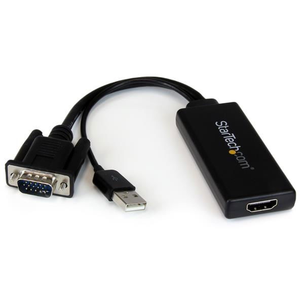 StarTech.com Adaptador Conversor VGA a HDMI con Audio USB y Alimentación - Cable Convertidor Móvil de HD15 a HDMI - 1080p - Vídeo conversor - VGA - HDMI - negro StarTech.com Adaptador Conversor VGA a HDMI con Audio USB y Alimentación - Cable Convertidor Móvil de HD15 a HDMI - 1080p - Vídeo conversor - VGA - HDMI - negro