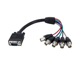StarTech.com Cable de 30 cm Coaxial para Monitor HD15 VGA a 5 BNC RGBHV - Macho a Hembra StarTech.com Cable de 30 cm Coaxial para Monitor HD15 VGA a 5 BNC RGBHV - Macho a Hembra