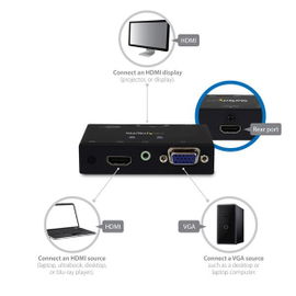 StarTech.com Switch Conversor 2x1 VGA + HDMI a HDMI con Conmutado Prioritario y Automático - Selector 1080p StarTech.com Switch Conversor 2x1 VGA + HDMI a HDMI con Conmutado Prioritario y Automático - Selector 1080p