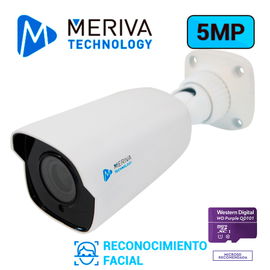 CAMARA IP BULLET MERIVA TECHNOLOGY MOB-E500F / 5MP / H.265 / 2.8MM / 50M IR / SLOT MICRO SD / SALIDA BNC / CAMARA HIBRIDA / ENTRADA AUDIO / FACE-RECOGNITION / MIA INTEGRADO / IP67 / METÁLICA / POE / 12VDC