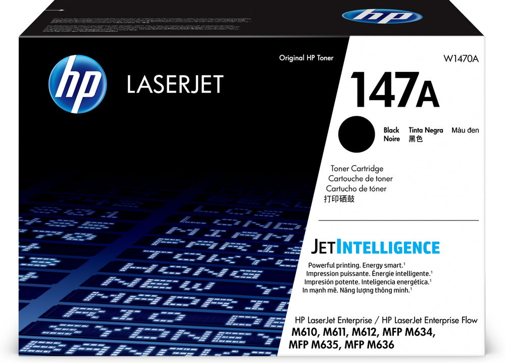 HP 147A - Negro - original - LaserJet - cartucho de tóner (W1470A) - para LaserJet Enterprise MFP M634; LaserJet Enterprise Flow MFP M634, MFP M635, MFP M636