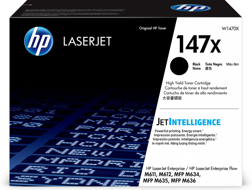 HP 147X - Alto rendimiento - negro - original - LaserJet - cartucho de tóner (W1470X) - para LaserJet Enterprise MFP M634; LaserJet Enterprise Flow MFP M634, MFP M635, MFP M636