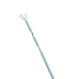 Bobina de Cable Blindado SF/UTP, Cat6A, Uso Industrial, Multifilar 24/7 (Flexible), Color Azul Cerceta, Bobina de 305m