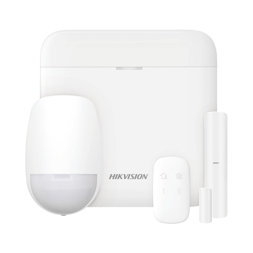 (AX PRO) KIT de Alarma AX PRO con GSM (3G/4G) / Incluye: 1 Hub / 1 Sensor PIR / 1 Contacto Magnético / 1 Control Remoto / Wi-Fi / Compatible con Hik-Connect P2P
