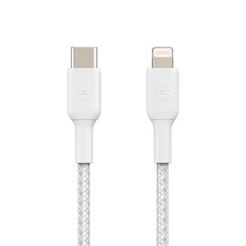 Belkin BoostCharge - Cable Lightning - 24 pin USB-C macho a Lightning macho - 1 m - blanco - suministro de potencia USB (18W)