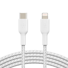 Belkin BoostCharge - Cable Lightning - 24 pin USB-C macho a Lightning macho - 1 m - blanco - suministro de potencia USB (18W)
