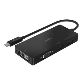 Belkin - Adaptador de vídeo - 24 pin USB-C macho a HD-15 (VGA), DVI-I, HDMI, DisplayPort hembra - negro - compatibilidad con 4K Belkin - Adaptador de vídeo - 24 pin USB-C macho a HD-15 (VGA), DVI-I, HDMI, DisplayPort hembra - negro - compatibilidad con 4K
