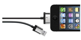 Belkin 4ft. USB - 30-pin m/m cable de teléfono móvil Negro 1,21 m USB A Apple 30-pin