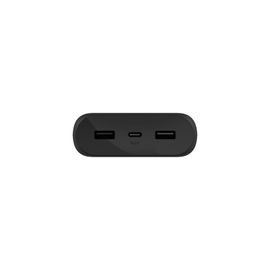 Belkin - Cargador portátil - 20000 mAh - 3 conectores de salida (USB, 24 pin USB-C) - en el cable: USB, USB-C - negro