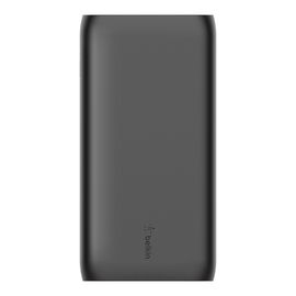 Belkin - Cargador portátil - 20000 mAh - 3 conectores de salida (USB, 24 pin USB-C) - en el cable: USB, USB-C - negro