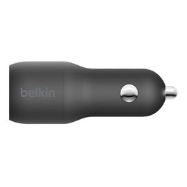 Belkin Car Charger - Adaptador de corriente para el coche - 30 vatios - 3.6 A - 2 conectores de salida (USB, 24 pin USB-C) - negro