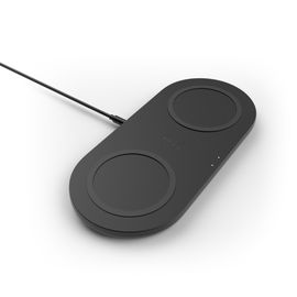 Belkin Dual Wireless Charging Pads - Base de carga inalámbrica + adaptador de corriente CA - 10 vatios - negro