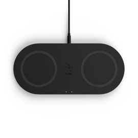 Belkin Dual Wireless Charging Pads - Base de carga inalámbrica + adaptador de corriente CA - 10 vatios - negro