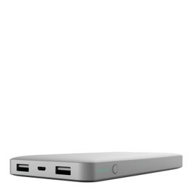 Belkin Pocket Power - Cargador portátil - 10000 mAh - 2.4 A - 2 conectores de salida (USB) - en el cable: Micro-USB - plata