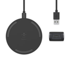 Belkin - Base de carga inalámbrica + adaptador de corriente CA - 10 vatios - negro