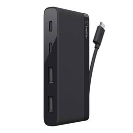 Belkin USB-C 4-Port Mini Hub - Hub - 4 x SuperSpeed USB 3.0 - sobremesa