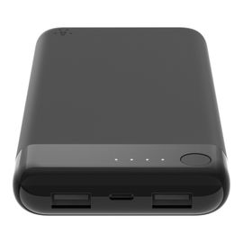 Belkin - Cargador portátil - 10000 mAh - 3.4 A - 2 conectores de salida (USB) - en el cable: Lightning - negro - para Apple iPad/iPhone/iPod (Lightning)