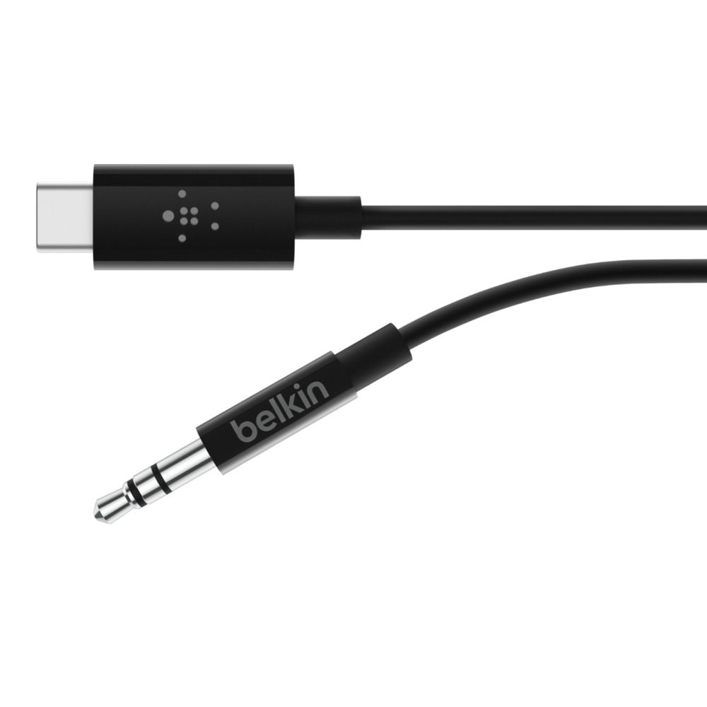 Belkin RockStar - Cable de audio - 24 pin USB-C macho a mini-phone stereo 3.5 mm macho - 91.4 cm - negro