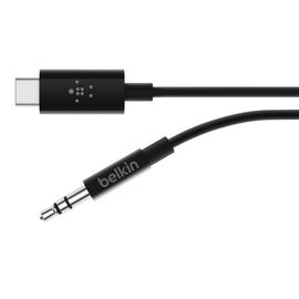 Belkin RockStar - Cable de audio - 24 pin USB-C macho a mini-phone stereo 3.5 mm macho - 91.4 cm - negro