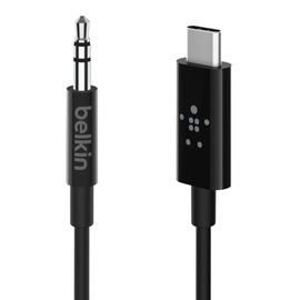 Belkin RockStar - Cable de audio - 24 pin USB-C macho a mini-phone stereo 3.5 mm macho - 91.4 cm - negro