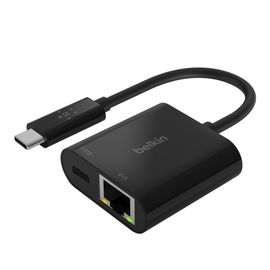 Belkin - Adaptador de carga y Ethernet - USB-C - Gigabit Ethernet x 1 + USB-C (solo alimentación) x 1 Belkin - Adaptador de carga y Ethernet - USB-C - Gigabit Ethernet x 1 + USB-C (solo alimentación) x 1