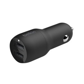 Belkin Dual Charger - Adaptador de corriente para el coche - 24 vatios - 4.8 A - 2 conectores de salida (USB) - negro Belkin Dual Charger - Adaptador de corriente para el coche - 24 vatios - 4.8 A - 2 conectores de salida (USB) - negro