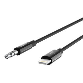 Belkin - Cable de Lightning a conector de auriculares - Lightning macho a mini-phone stereo 3.5 mm macho - 91.4 cm - negro Belkin - Cable de Lightning a conector de auriculares - Lightning macho a mini-phone stereo 3.5 mm macho - 91.4 cm - negro