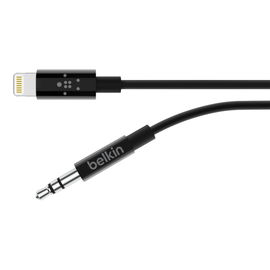 Belkin - Cable de Lightning a conector de auriculares - Lightning macho a mini-phone stereo 3.5 mm macho - 91.4 cm - negro Belkin - Cable de Lightning a conector de auriculares - Lightning macho a mini-phone stereo 3.5 mm macho - 91.4 cm - negro