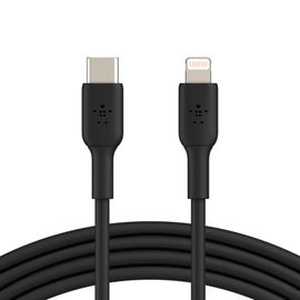 Belkin BoostCharge - Cable Lightning - 24 pin USB-C macho a Lightning macho - 1 m - negro - suministro de potencia USB (18W)