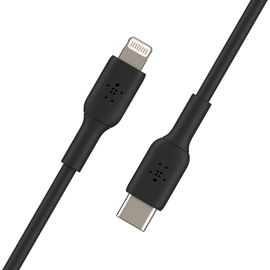 Belkin BoostCharge - Cable Lightning - 24 pin USB-C macho a Lightning macho - 1 m - negro - suministro de potencia USB (18W)