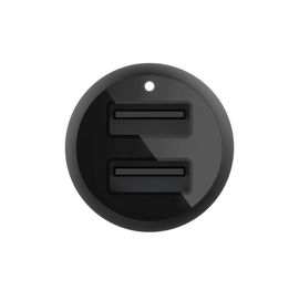 Belkin Dual Charger - Adaptador de corriente para el coche - 24 vatios - 4.8 A - 2 conectores de salida (USB) - en el cable: Lightning - negro