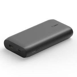 Belkin - Cargador portátil - 20000 mAh - 30 vatios - Fast Charge, PD - 2 conectores de salida (USB, 24 pin USB-C) - negro Belkin - Cargador portátil - 20000 mAh - 30 vatios - Fast Charge, PD - 2 conectores de salida (USB, 24 pin USB-C) - negro