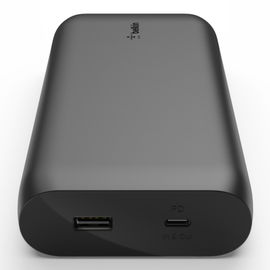 Belkin - Cargador portátil - 20000 mAh - 30 vatios - Fast Charge, PD - 2 conectores de salida (USB, 24 pin USB-C) - negro Belkin - Cargador portátil - 20000 mAh - 30 vatios - Fast Charge, PD - 2 conectores de salida (USB, 24 pin USB-C) - negro