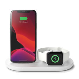 Belkin 3-in-1 - Base de carga inalámbrica - 75 vatios - blanco